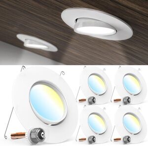 4 Pack LED Can Lights Eyeball Retrofit Gimbal